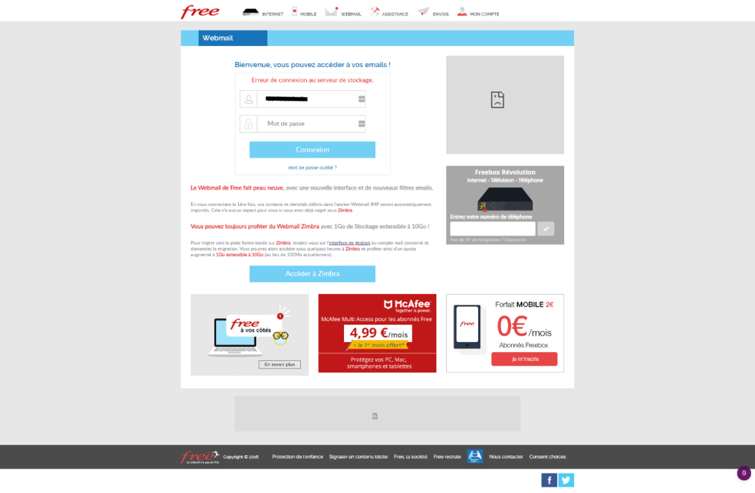 comment se connecter à son adresse mail free
