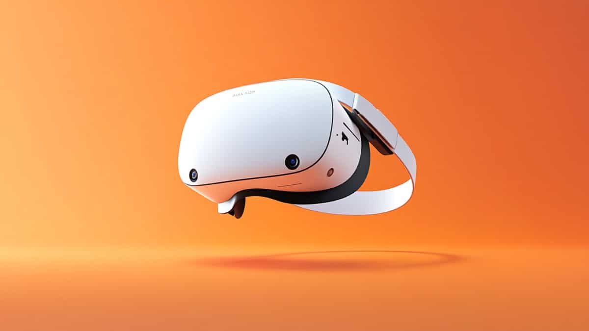 Casque VR blanc flottant