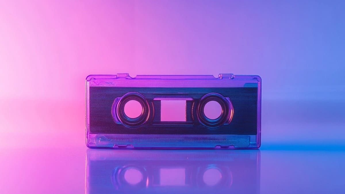 Cassette audio rétro colorée