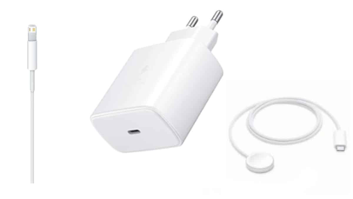 Chargeur et câbles Apple blancs