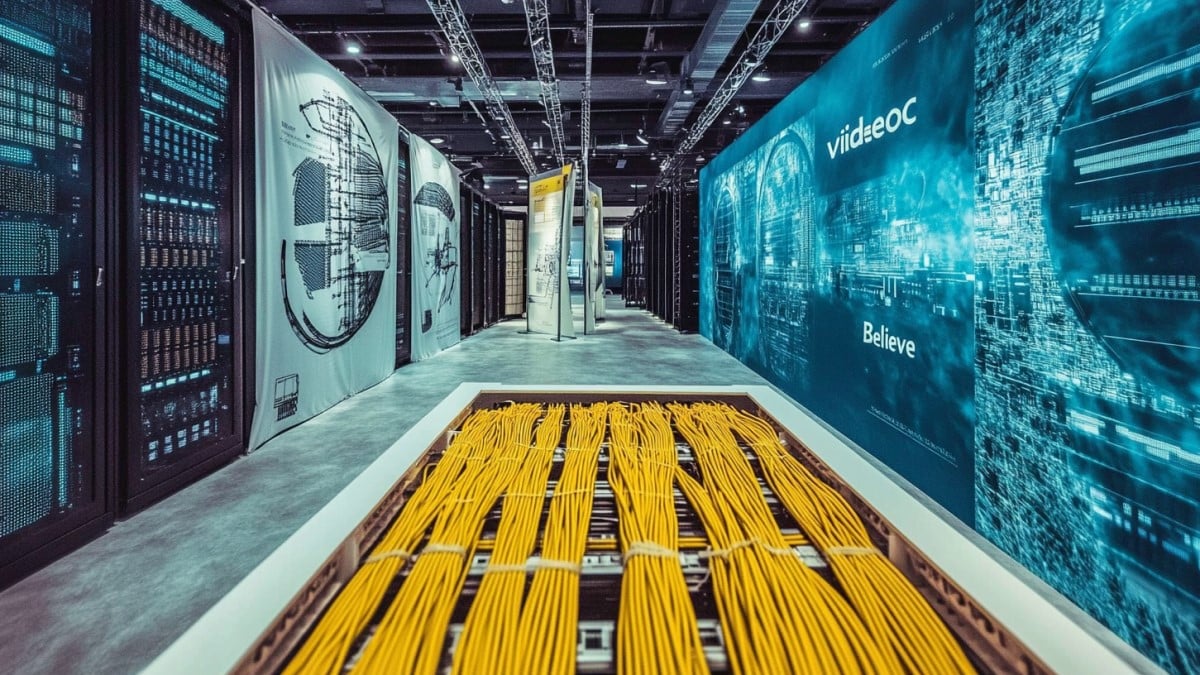 Câbles dans un data center