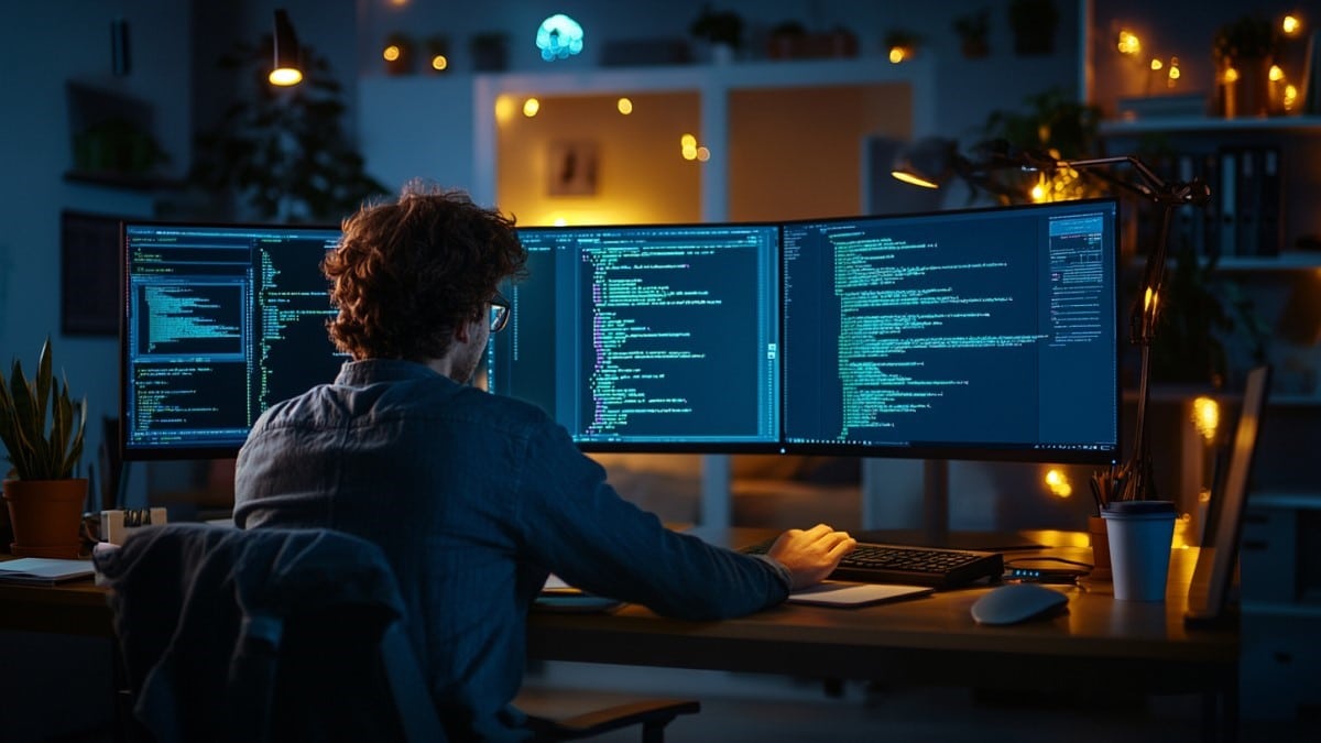 Programmeur écrivant du code