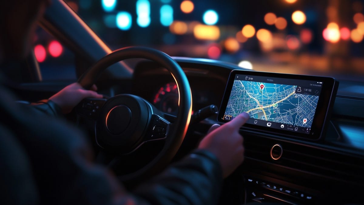 Conduite de nuit avec GPS