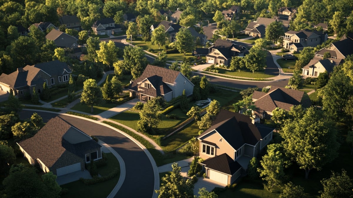 Maisons dans un quartier arboré