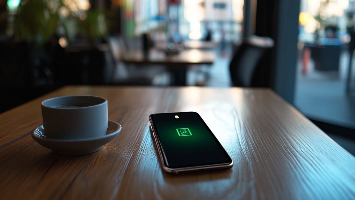 Téléphone verrouillé sur table