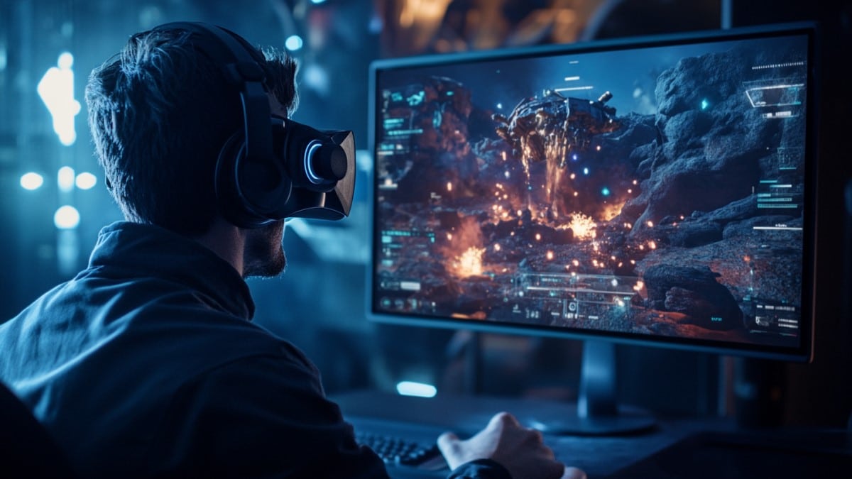 Gamer en réalité virtuelle