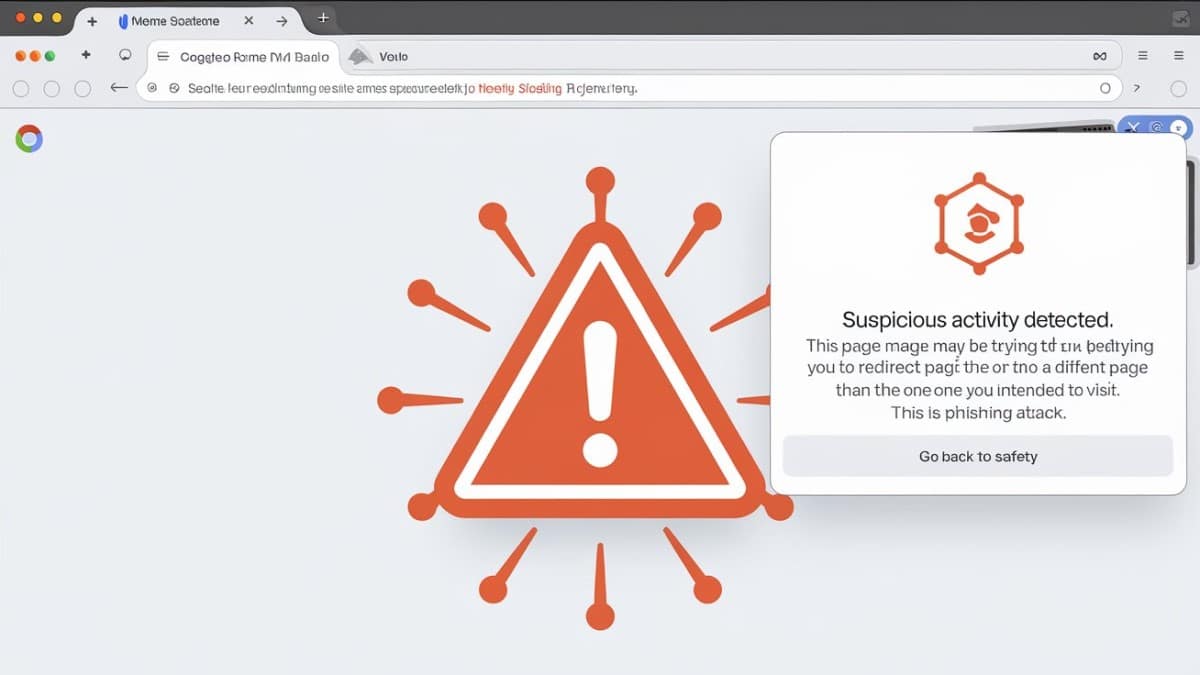 Alerte phishing sur navigateur