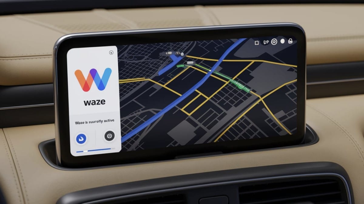 Écran GPS Waze activé