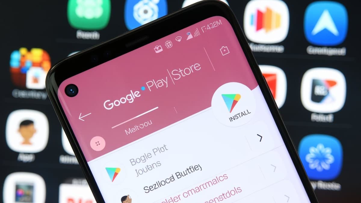 Application Google Play Store ouverte