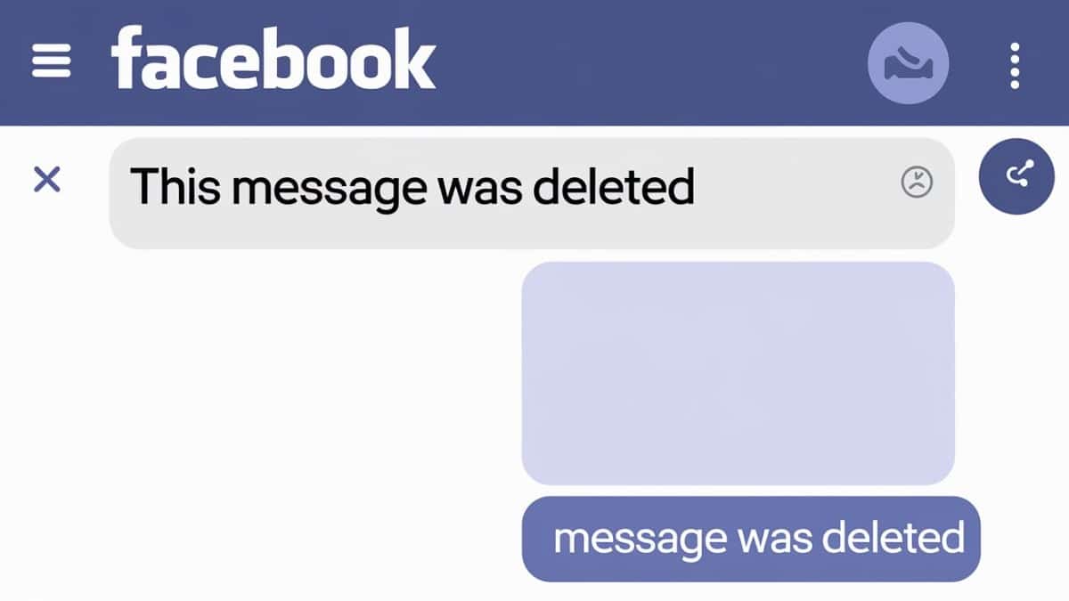 Message supprimé Facebook Messenger