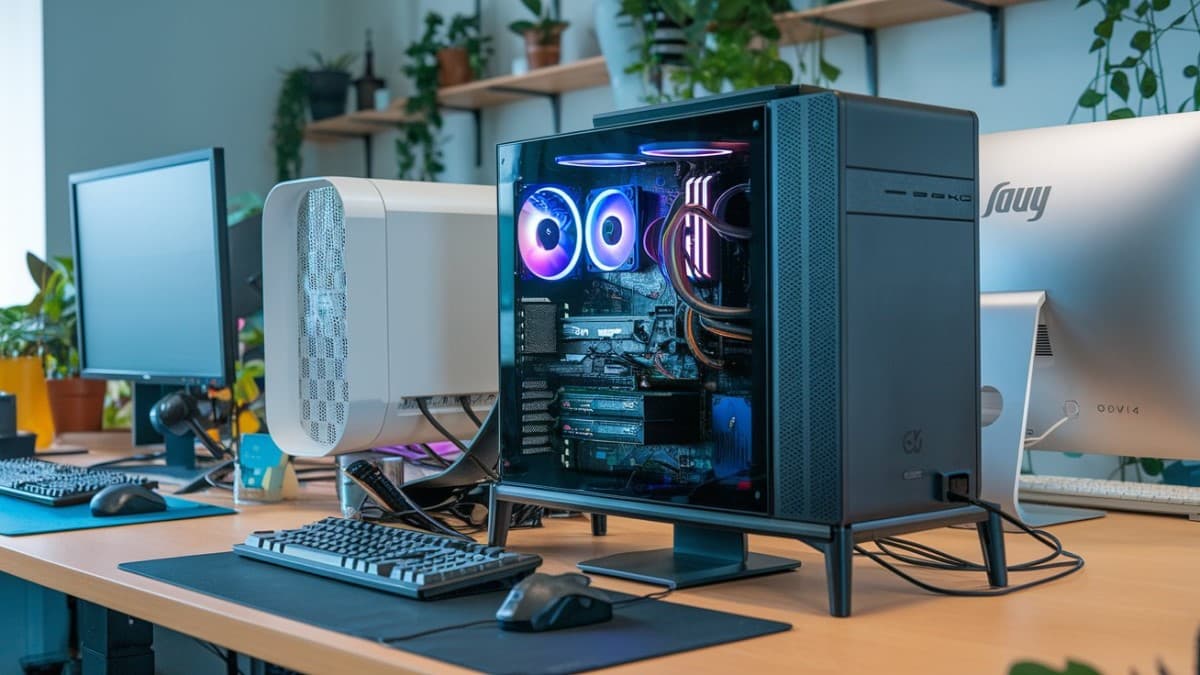 PC avec boîtier ouvert