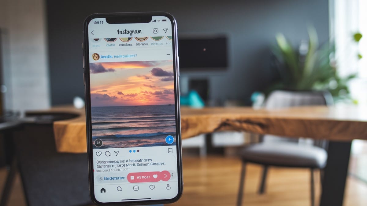 Publication Instagram sur smartphone