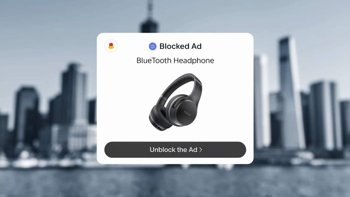 Publicité casque Bluetooth bloquée