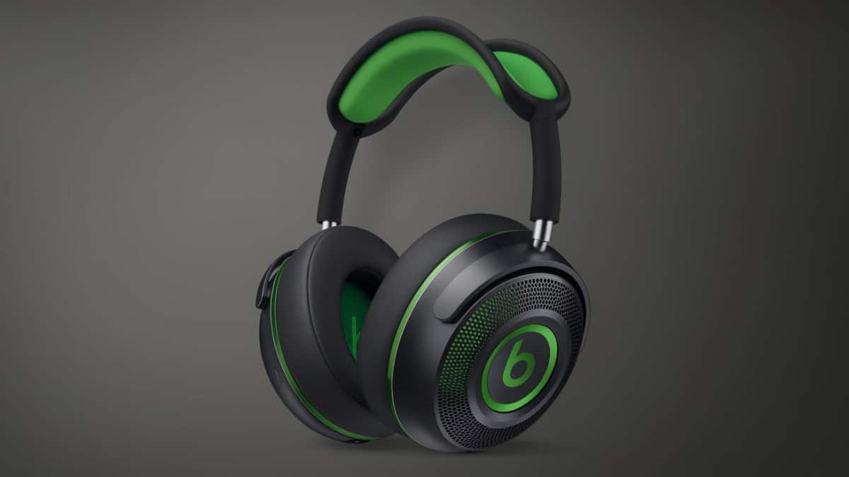 Casque audio noir et vert