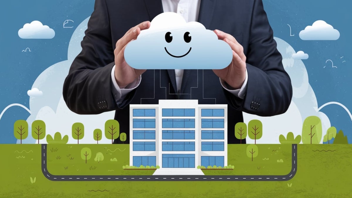 Nuage cloud au-dessus entreprise