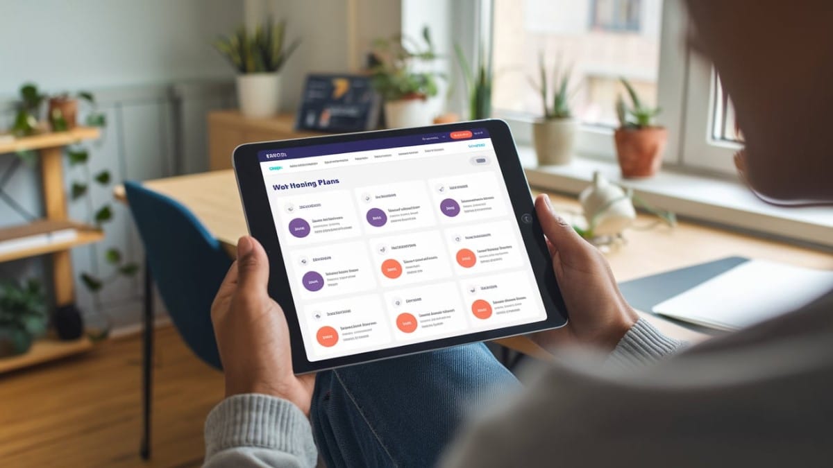 Plans d'hébergement web sur tablette