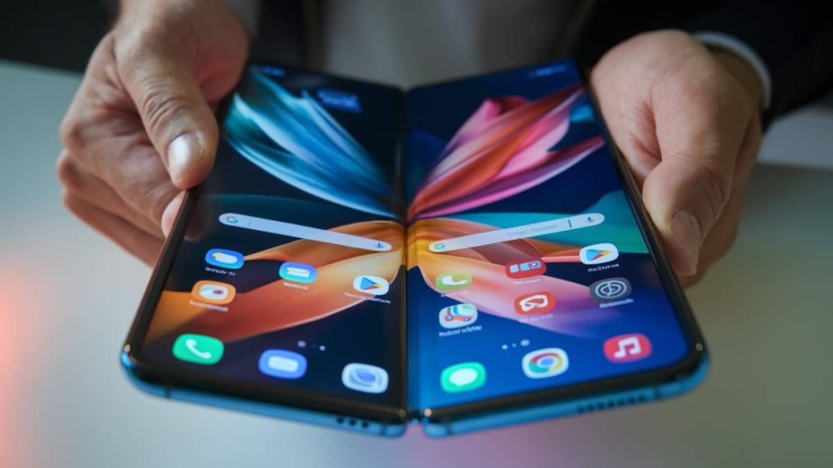 Smartphone pliable double écran