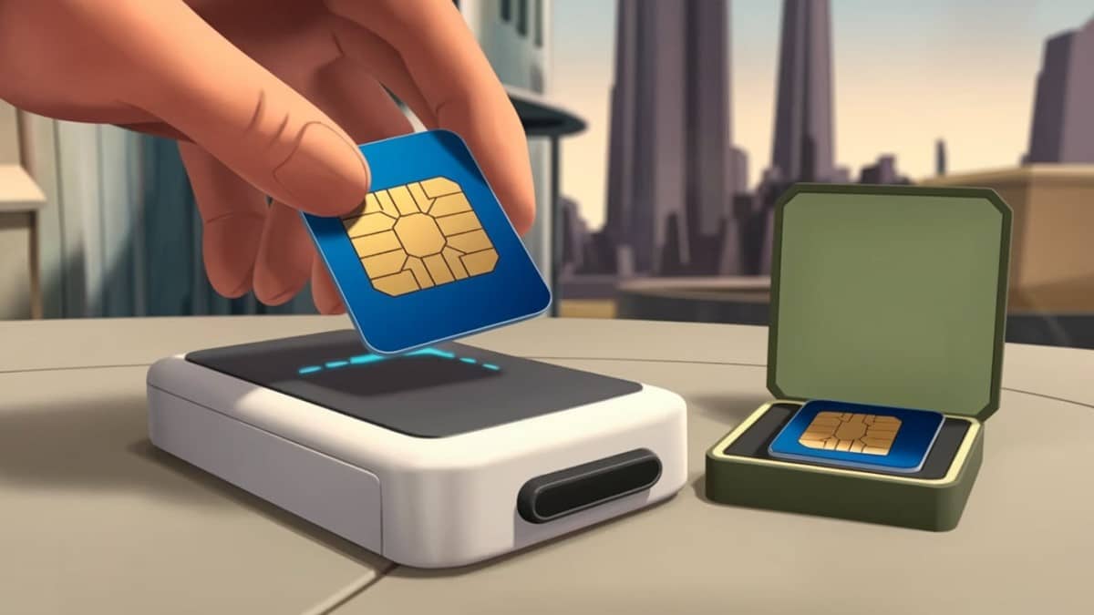 Carte SIM insérée dans appareil