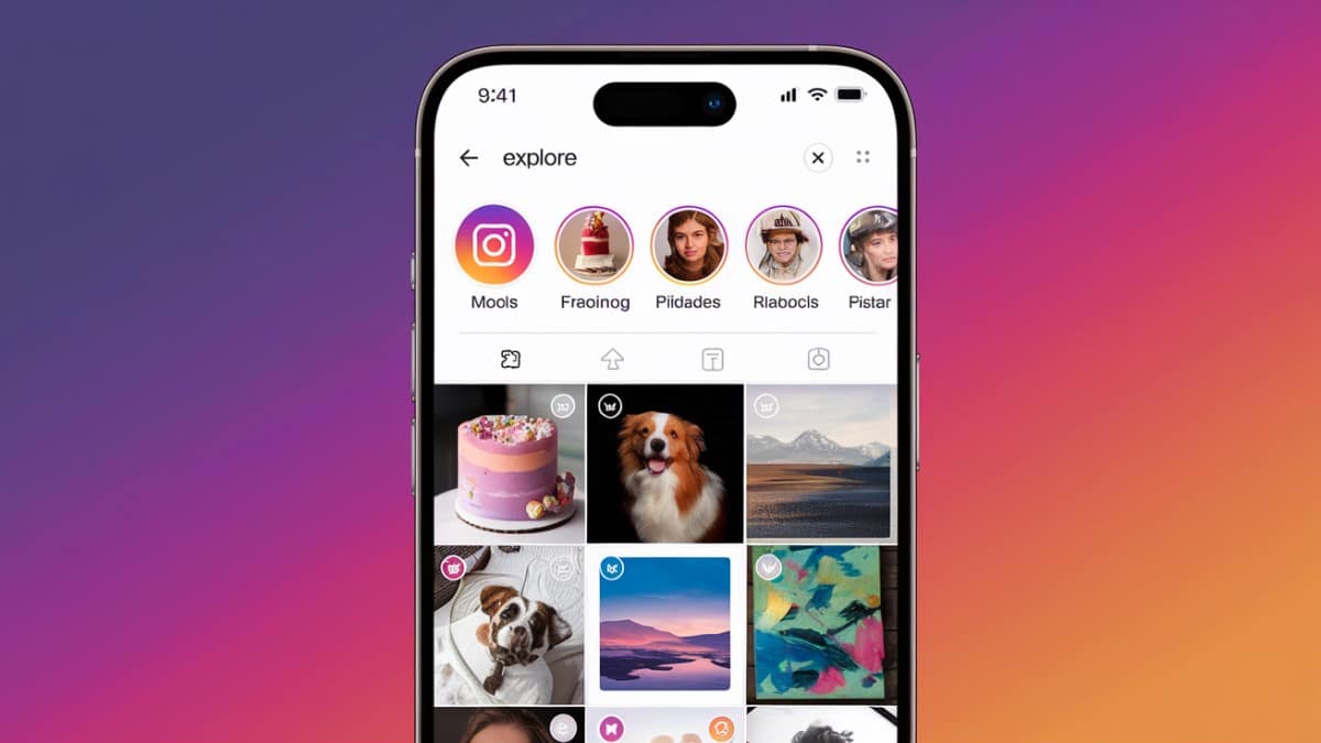 Explore d'Instagram sur smartphone