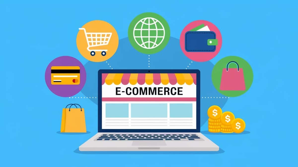 Illustration e-commerce colorée