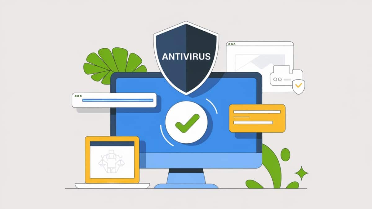 Bouclier antivirus sur écran