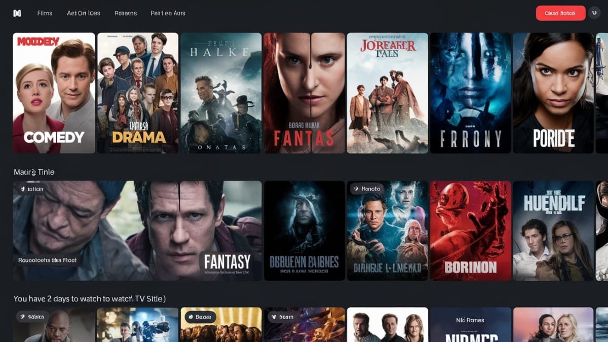 Interface de sélection de films