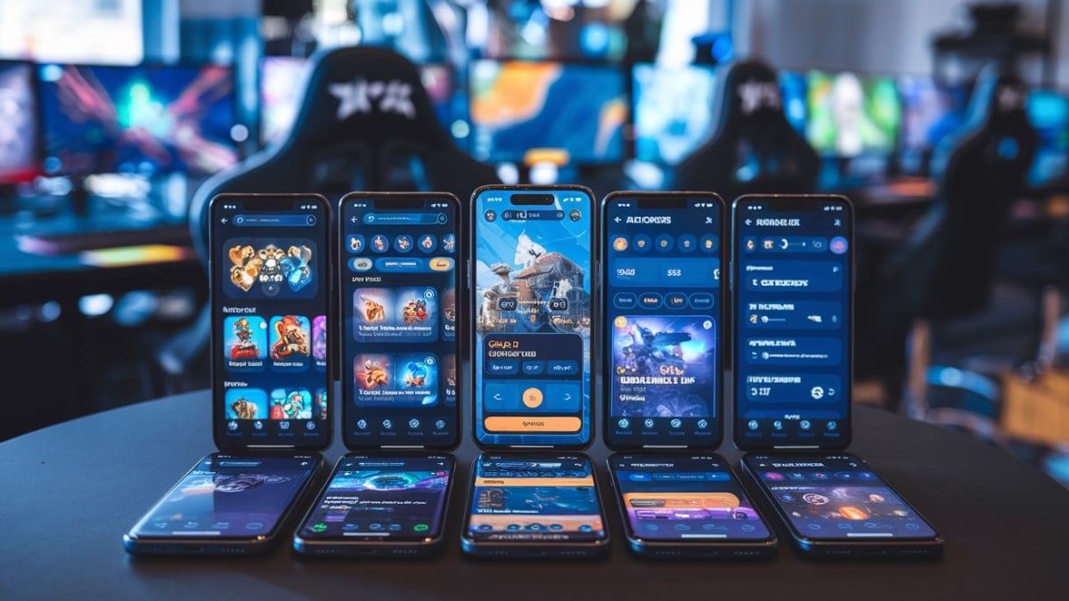 Smartphones de jeu en action