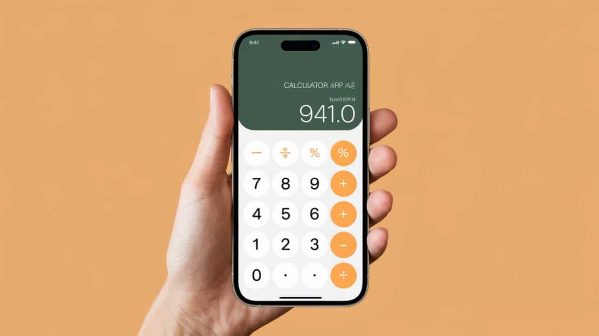 Application calculatrice sur téléphone