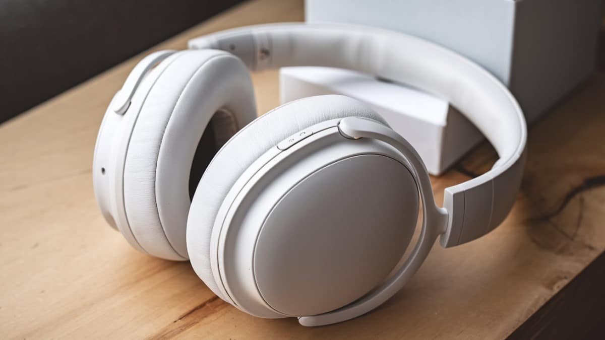 Casque audio blanc moderne