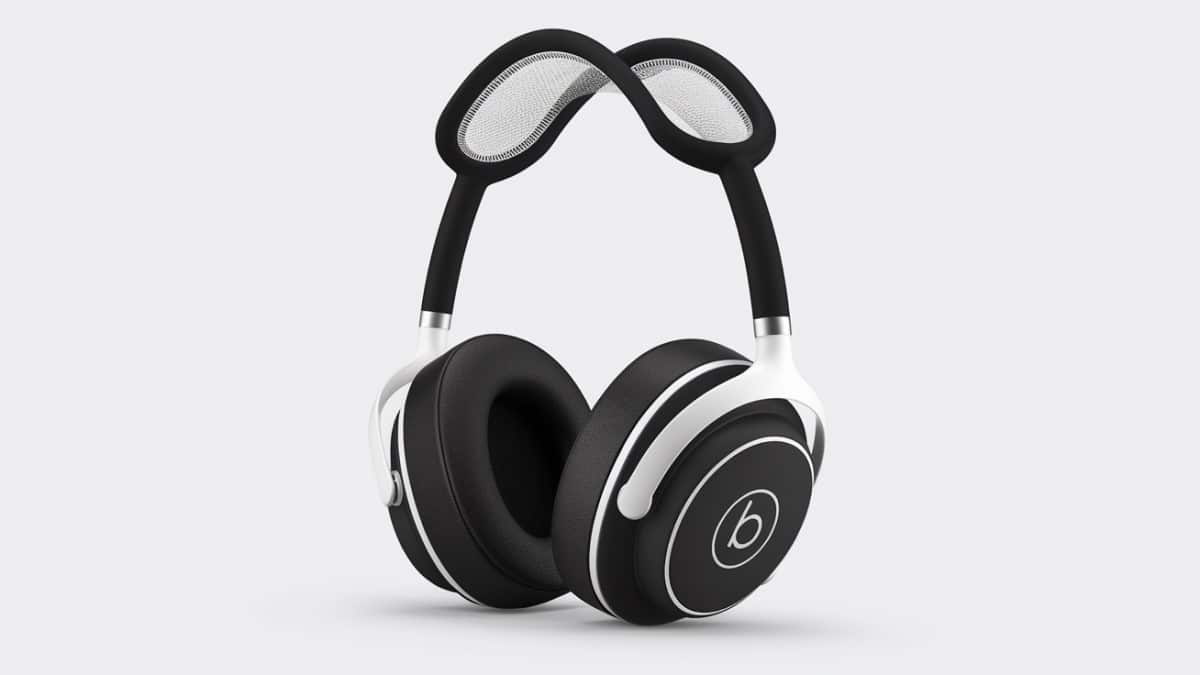 Casque audio élégant noir et blanc