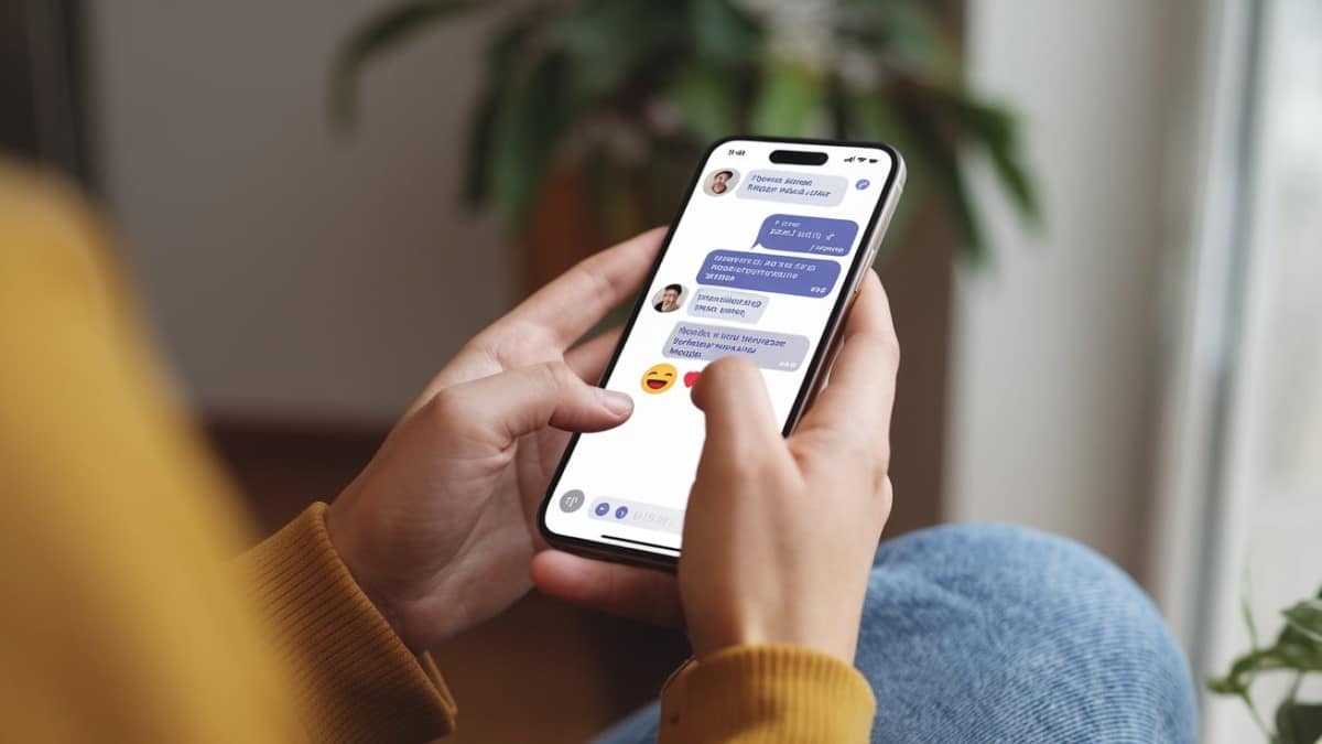 Messagerie smartphone en utilisation