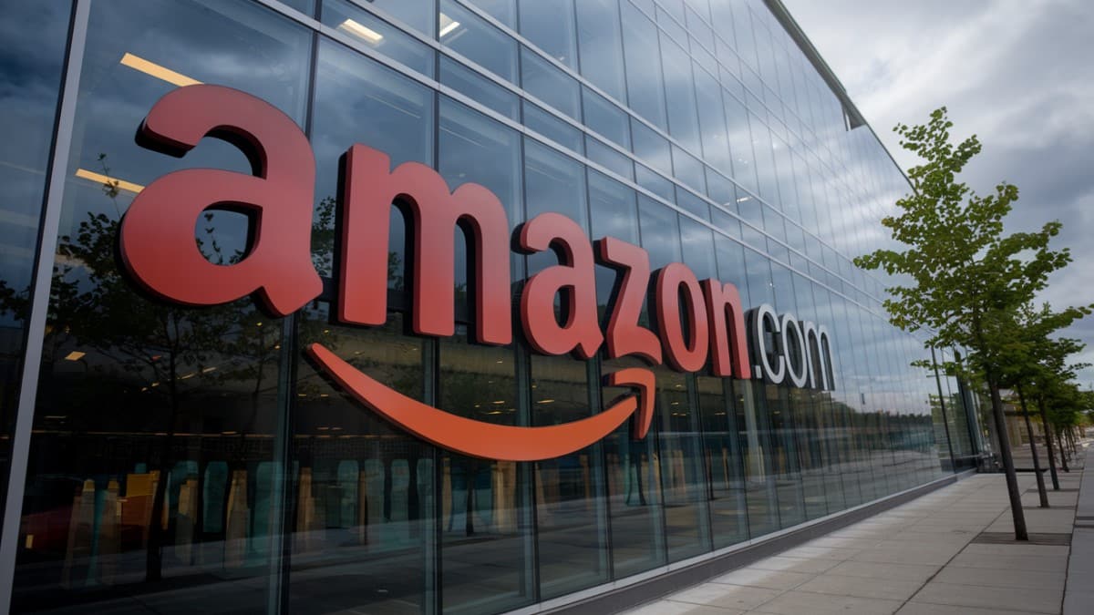 Logo Amazon sur bâtiment