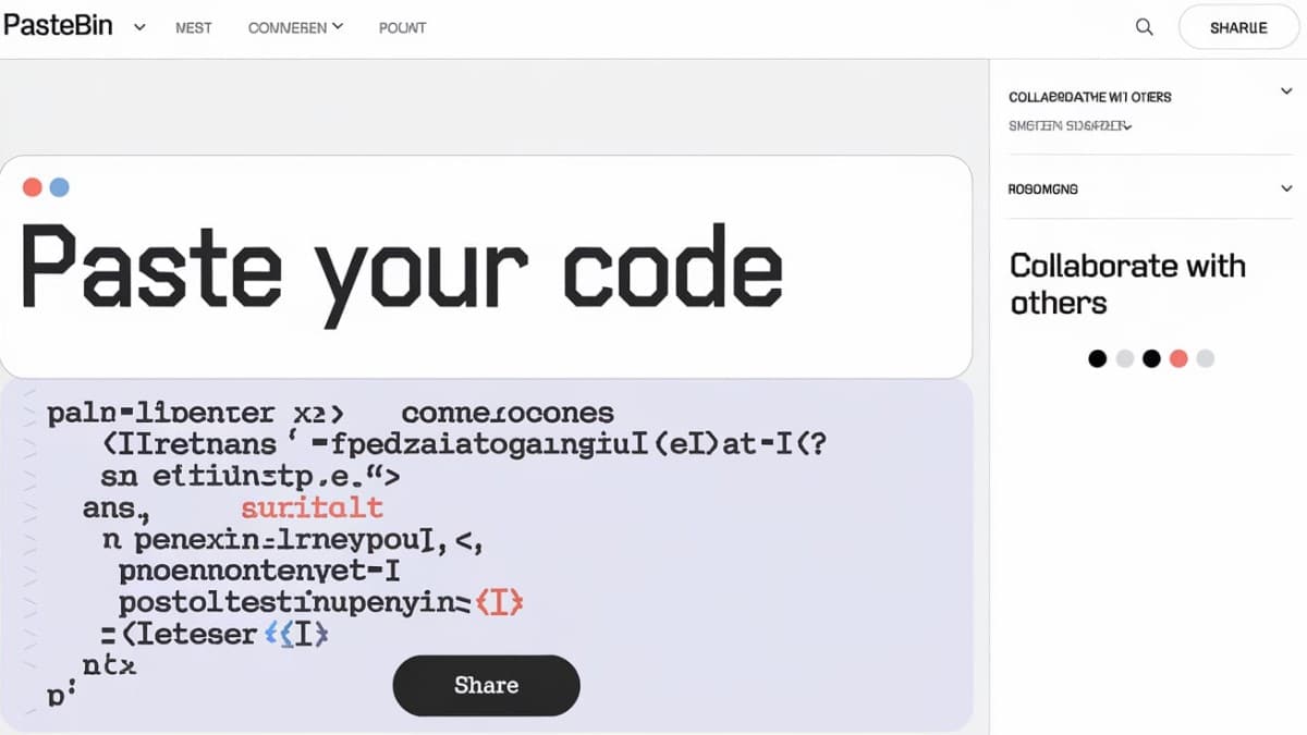 Écran PasteBin collaboration