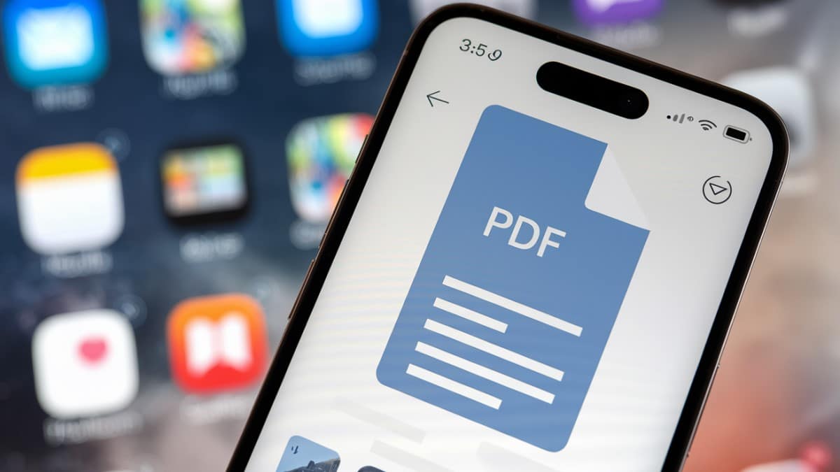 Icône PDF sur smartphone