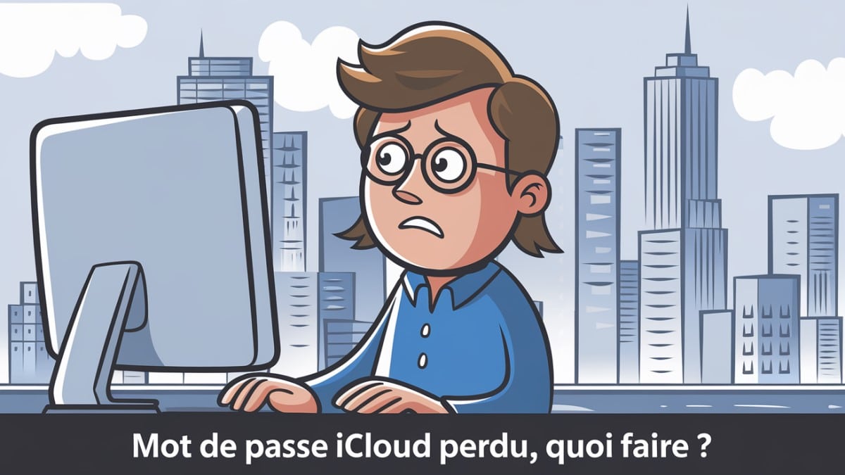 Personnage stressé iCloud perdu