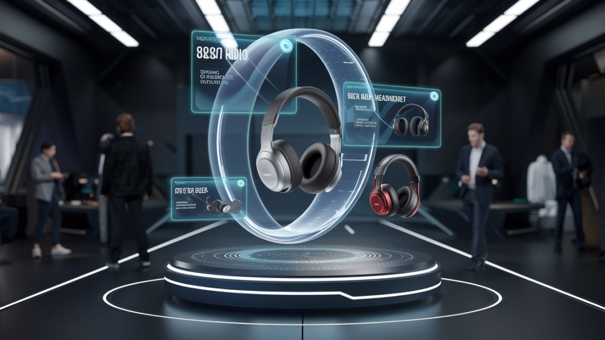 Casques audio en hologramme