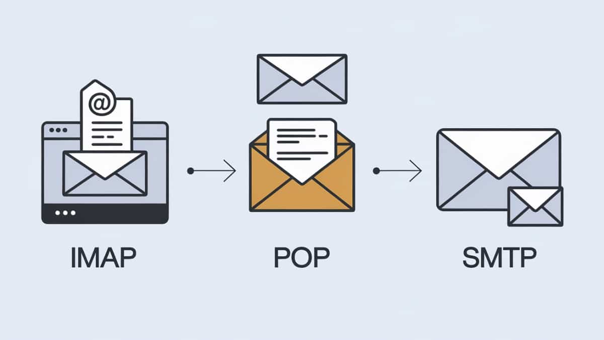 Schéma IMAP, POP, SMTP