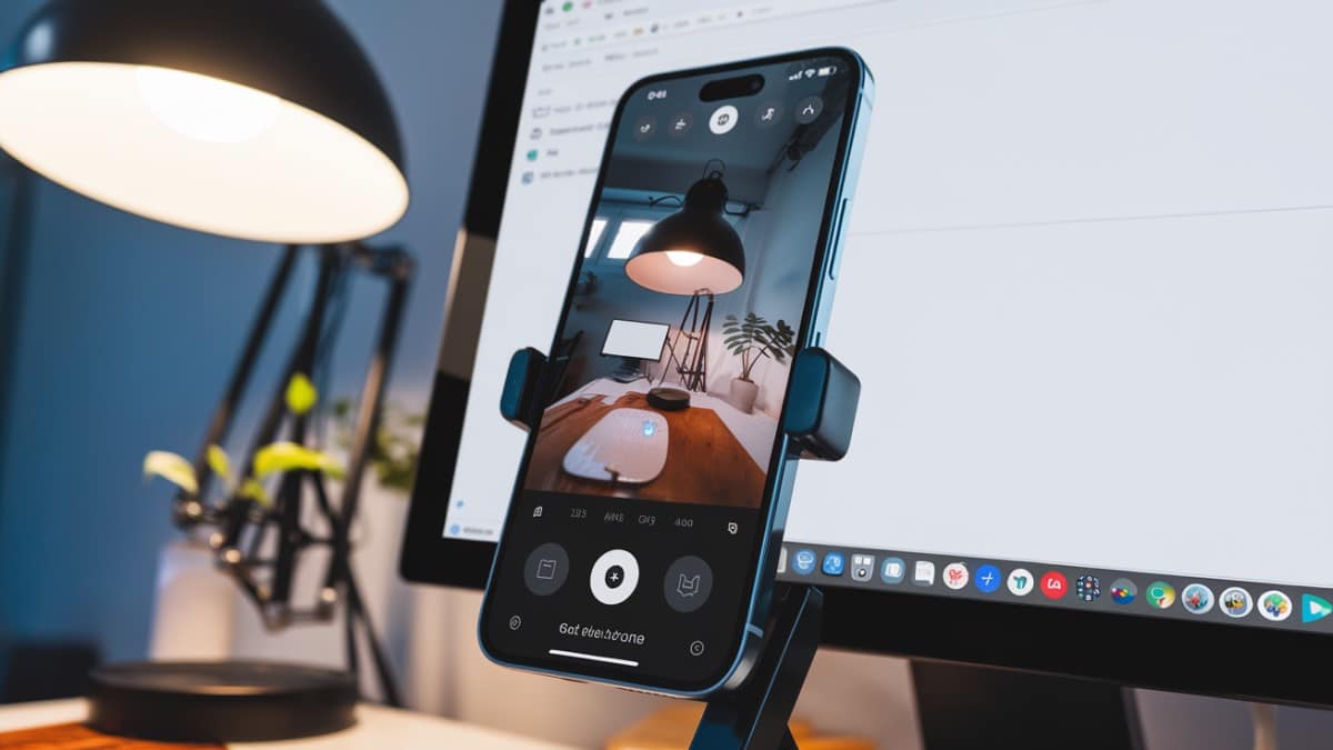 Smartphone monté en webcam