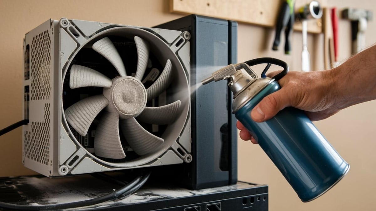 dépoussiérage d'un ventilateur PC