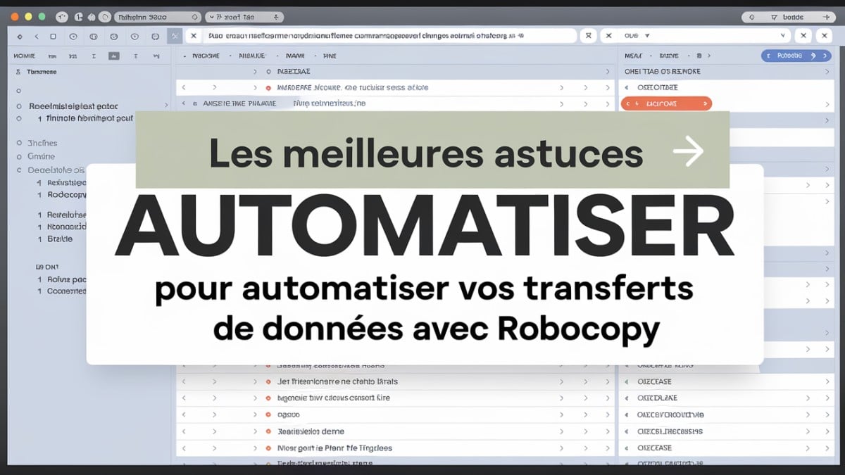 Transferts automatisés Robocopy