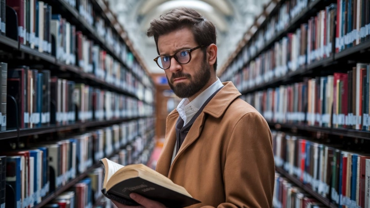 Lecture studieuse en bibliothèque