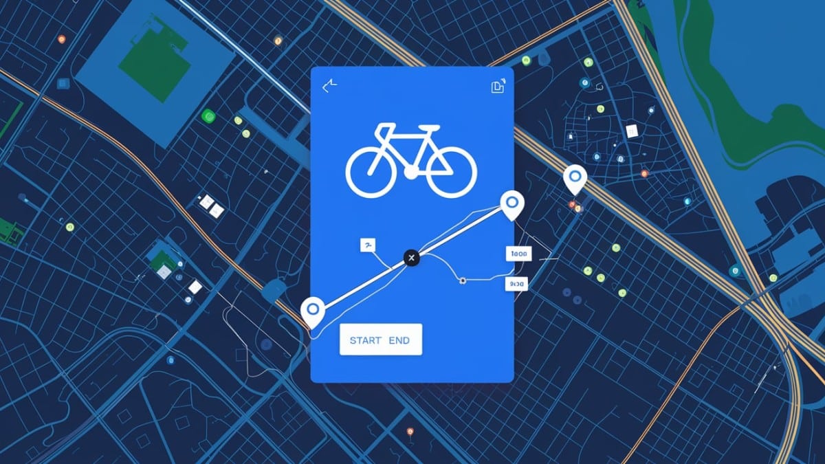 Carte de trajet vélo