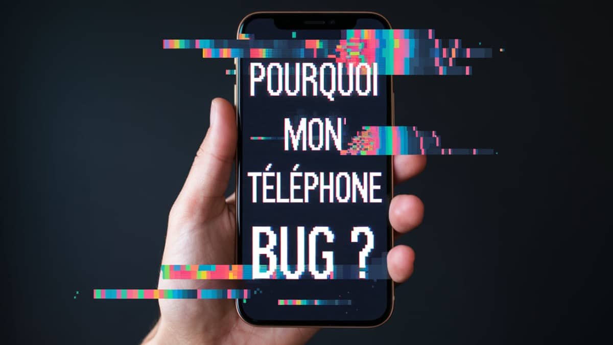 Téléphone affichant un bug