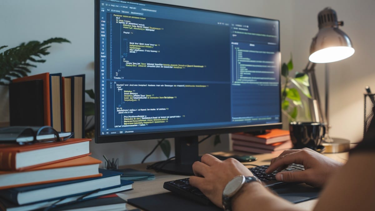 Développeur écrivant du code