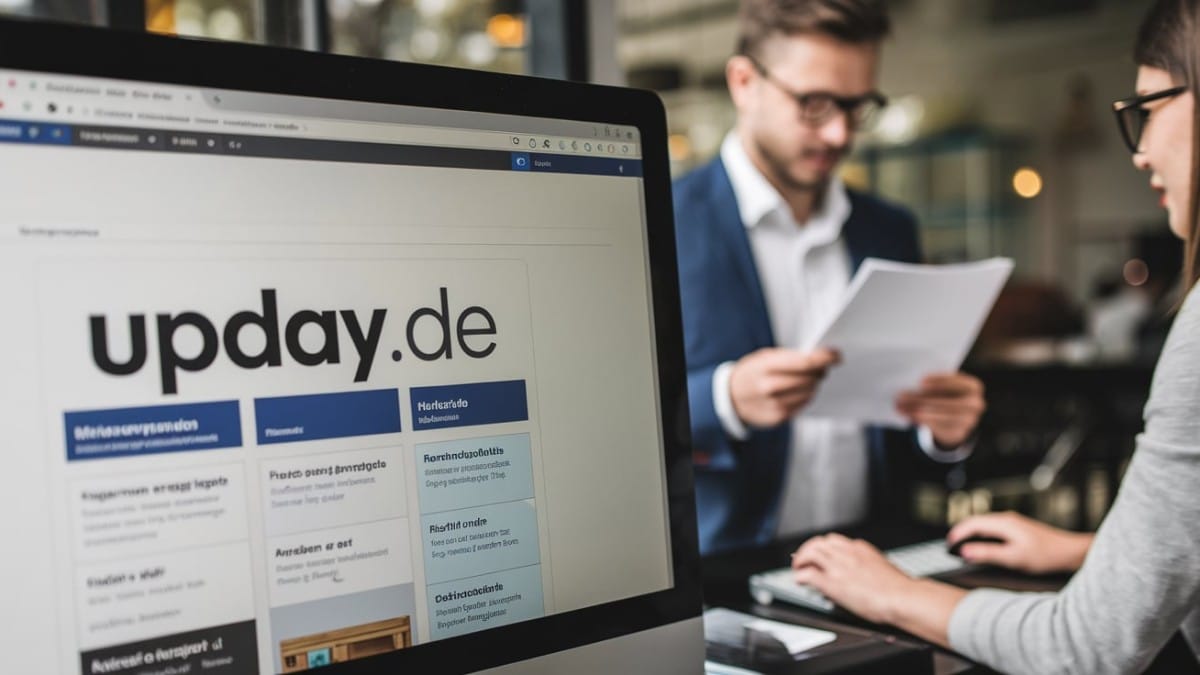 Ordinateur avec site upday