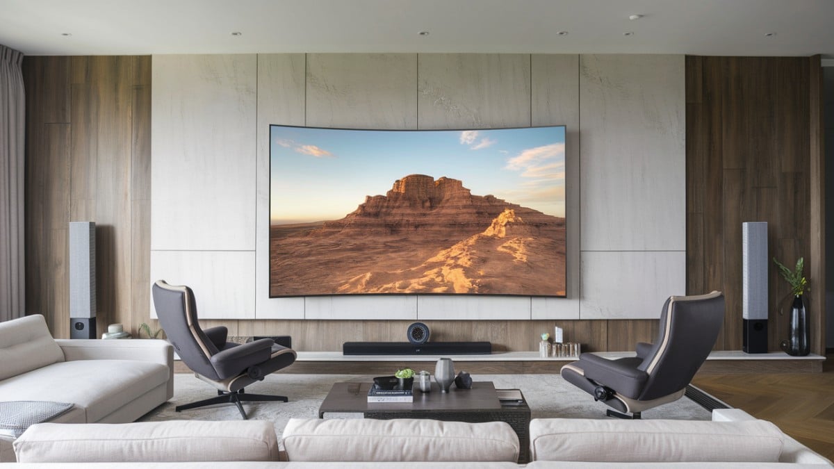 Salon moderne avec télévision
