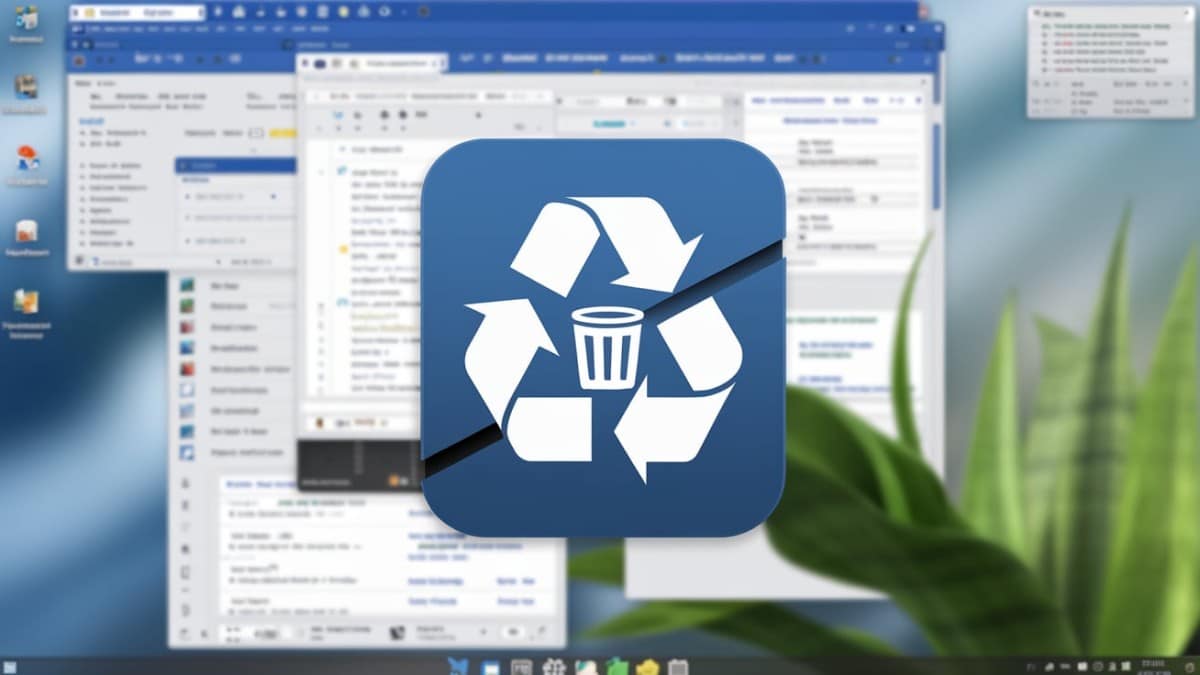Icône recyclage sur bureau
