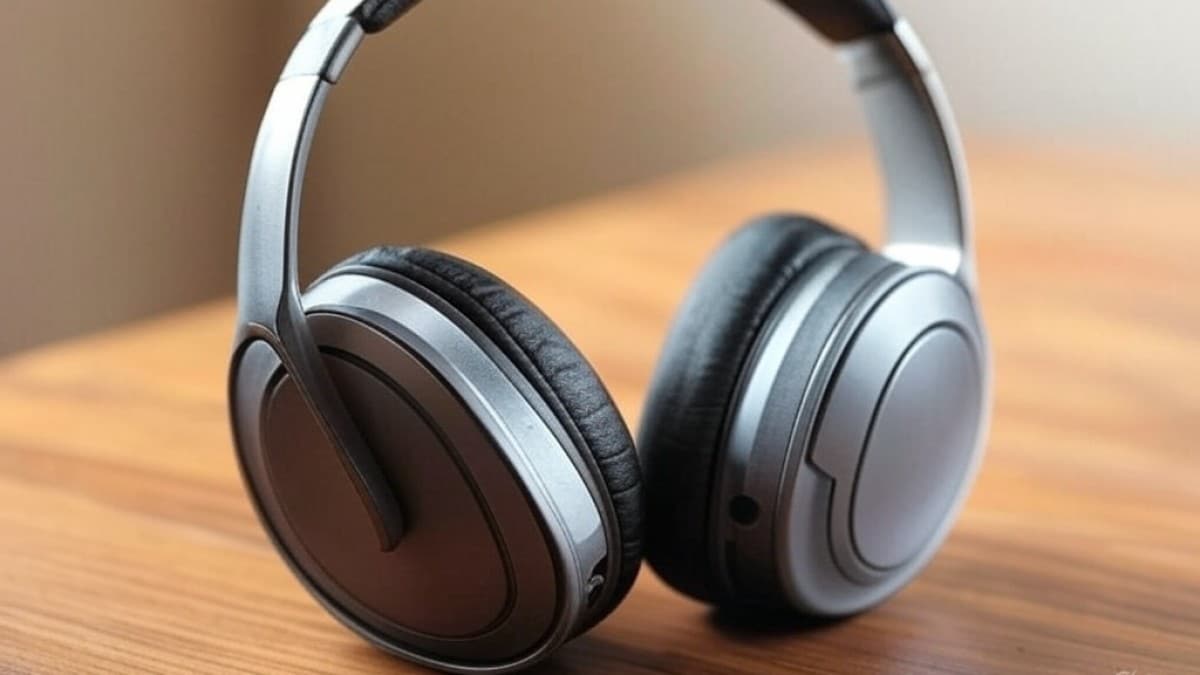 Casque audio noir argenté
