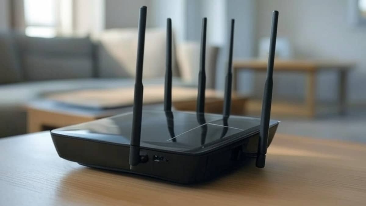 Routeur noir avec antennes