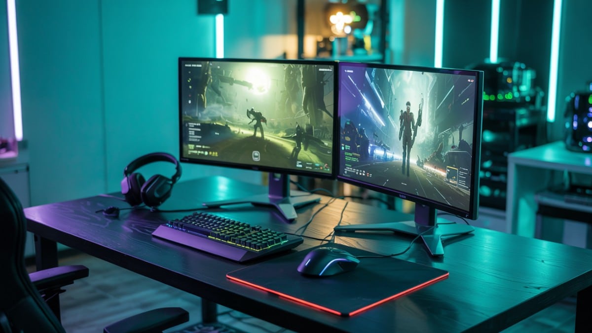 Poste gamer double écran